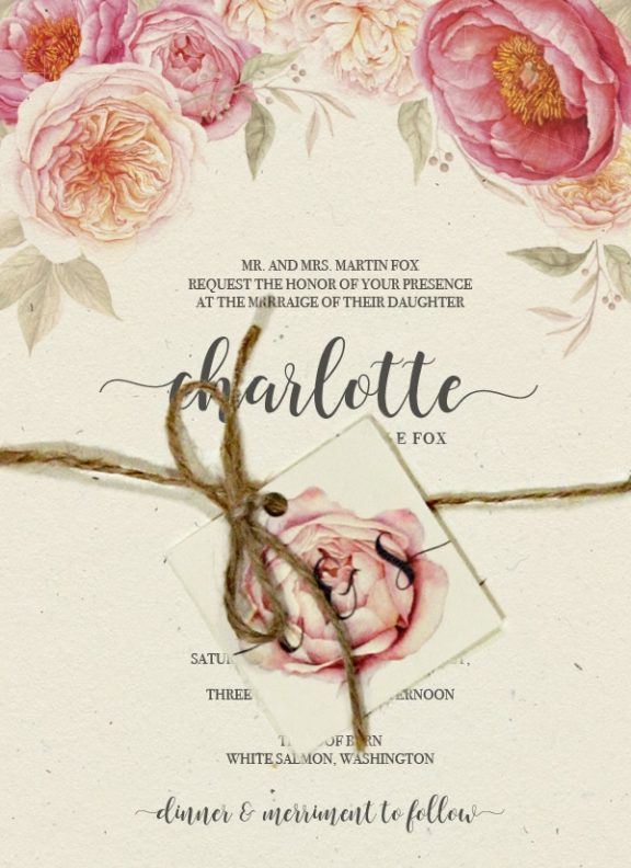 Invitation Tag Roop RF invitation and hangtag tie - Paperjam PDX