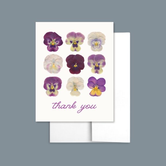 Thank You Card - Pansies